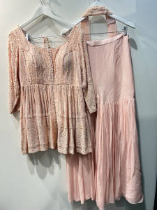 Baby Pink Peplum sharara