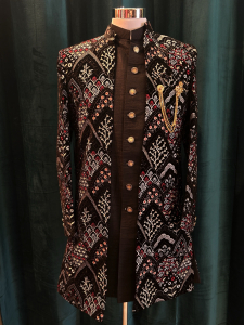 Black Embroidered Indowestern