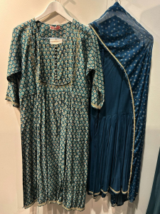 Blue Long Peplum Sharara