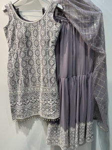 Dark Mauve Embroidery Sharara