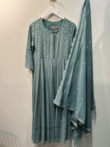 Eastern Blue Embroidery Anarkali