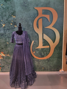 Grey Lucknowi Chikankari Sequin Lehenga