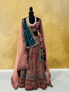 Magenta Green Bridal Lehenga