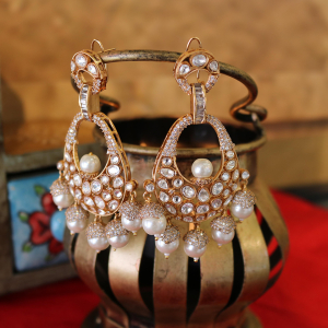 Pearl Studded Chandbali Earrings