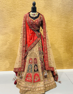 Red Golden Bridal Lehenga