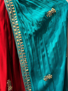 Red Gota Embroidered Palazzo
