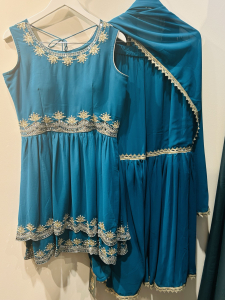 Teal Blue Peplum Sharara