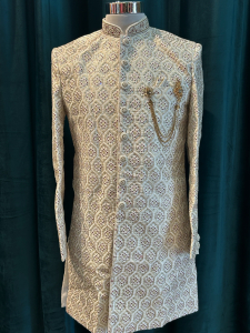 White Polka Dot Pattern Sherwani