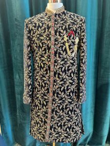 Black Sequin Sherwani