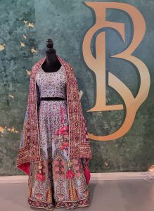 Blue Floral Gota Lehenga