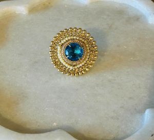 Blue Stone Gold Coated Ring