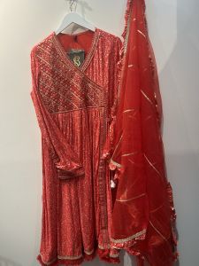 Bright Red Anarkali