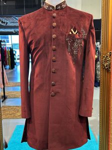 Cherry Red Suede Long Coat