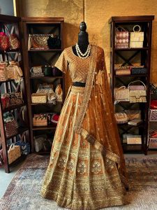 Copper Bridal Lehenga