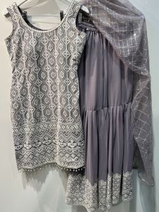 Dark Mauve Embroidery Sharara