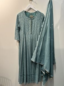 Eastern Blue Embroidery Anarkali