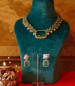Green American Diamond Neckpiece