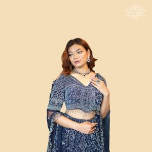 Midnight Elegance Embroidered Lehenga