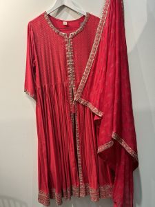 Orange Front Slit Anarkali