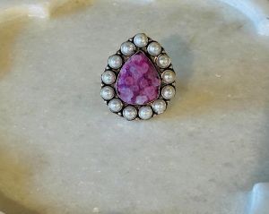 Pearl with Natural Stone Ring