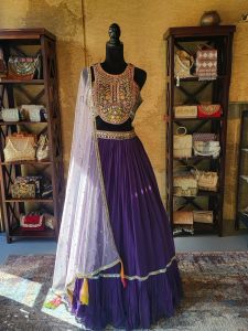 Purple Sequin Lehenga