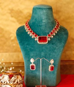 Red American Diamond Neckpiece
