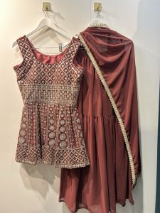 Rust Peplum Sharara