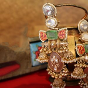 Vintage Multi-Stone Jhumkas