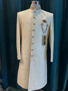 White Sequin Sherwani