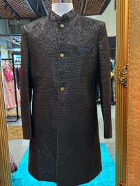 Black Shimmer Long Coat